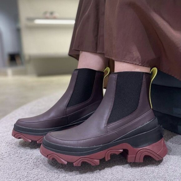 New SOREL Women's Brex Chelsea Waterproof Boot Size 9 Cinder Leather NL4302-203 - Picture 2 of 13